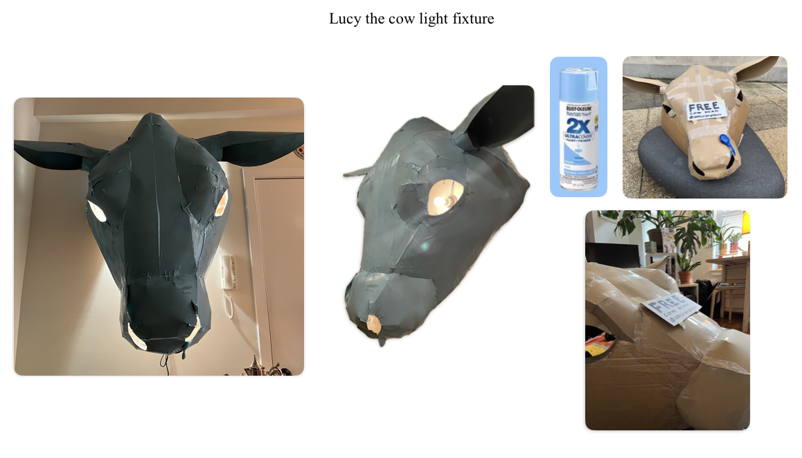 Lucy the cow lamp fixture